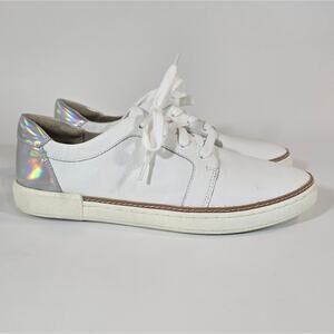 L Naturalizer Women Jane Lace Up Sneaker White Iridescent Size 10W Casual Shoes